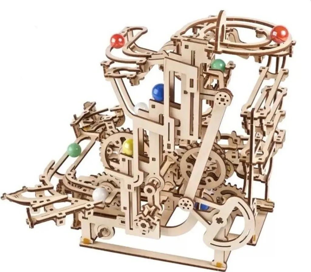 Puzzle 3D Bois Marble Run Horizontal Hoist - Circuit à Billes Mécanique - 6