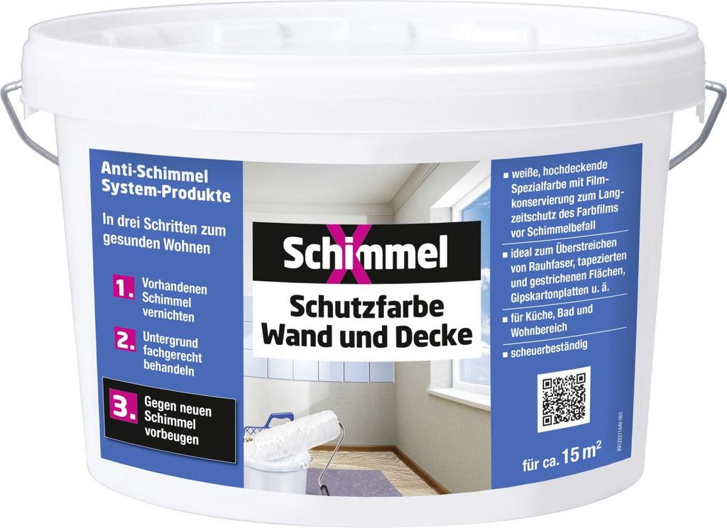 PUFAS SchimmelX Schutzfarbe Wand und Decke weiß 2,5L Produktbild 