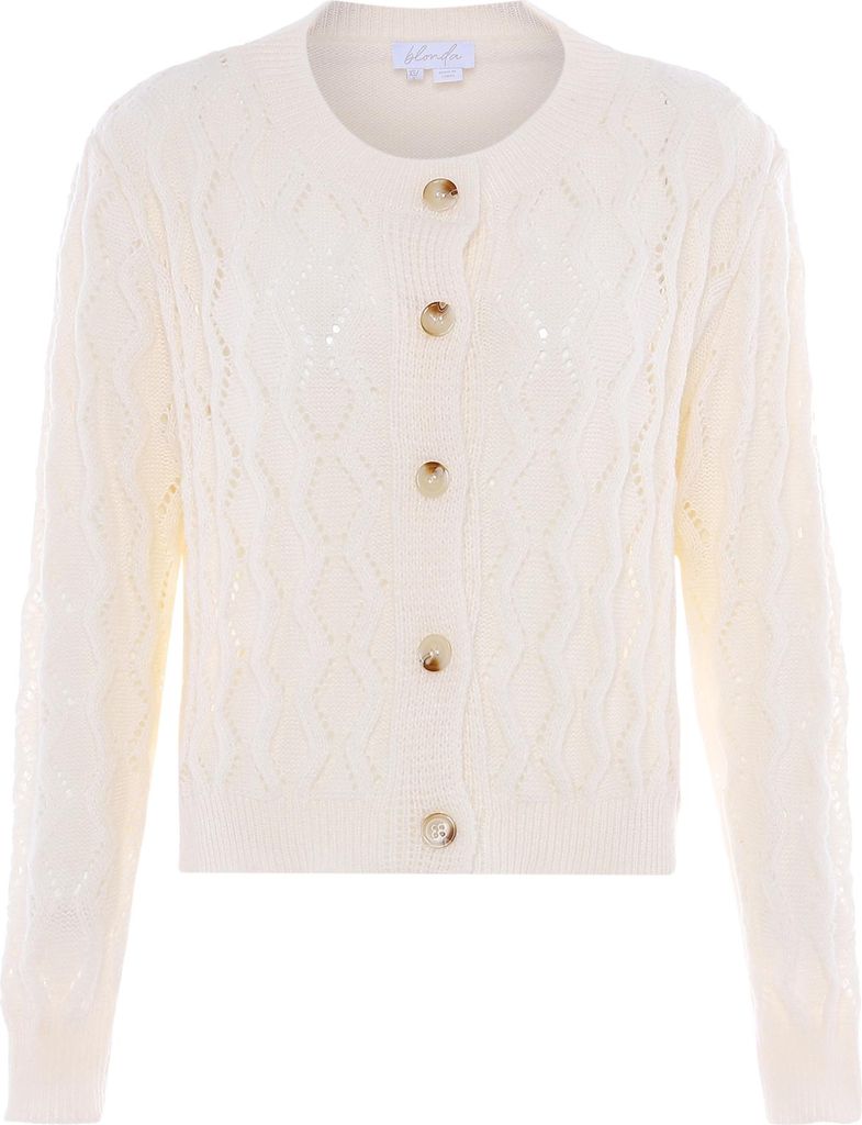 blonda damen pullover - wollweiss, M/L