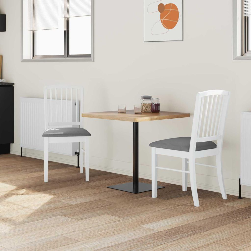 Cloris DesignMöbel Esszimmerstühle - Weiß Esszimmerstühle 2 er-set Weiß 50x52,5x91cm Massives Gummiholz Schlichtes9552004