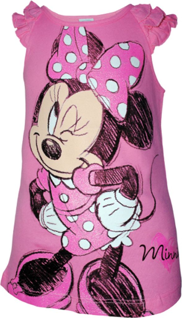 73020 Disney Minnie Mouse T-Shirt Mädchen Rosa Gr. 116 – Süßes Kurzarm-Shirt mit Minnie Print – Perfekt für Sommer & Freizeit