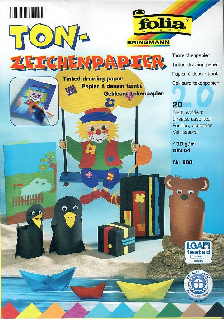 Glorex Tonzeichenpapierblock 130g/m² sortiert A4, 20 Blatt Produktbild 7