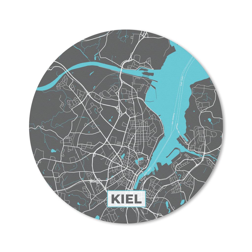 MuchoWow Mauspad Mousepad Stadtplan - Kiel - Deutschland - Karte 30x30 cm - Mousepads - Maus Mat - Pad - Mausunterlage - Tischunterlage - Schreib...