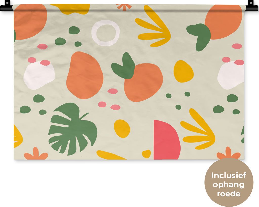 MuchoWow Wandteppich Wandbehang Frucht - Lochpflanze - Muster 60x40 cm Tapisserie Dekoration Wandtuch - Wanddekorationen