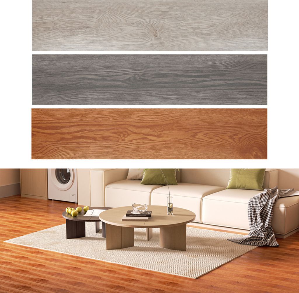 Jayseuw 3 m² PVC Bodenbelag Vinylboden Rauchgrau Selbstklebende Holz-Effekt Fliesen Vinyl-Fliesen klicksystem für Fußbodenheizung | 91,44cm x 15...