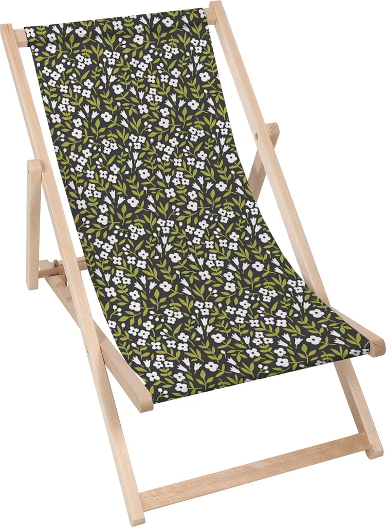 Sdraio Pieghevole Dreamroots White Flower Meadow - Design in Legno
