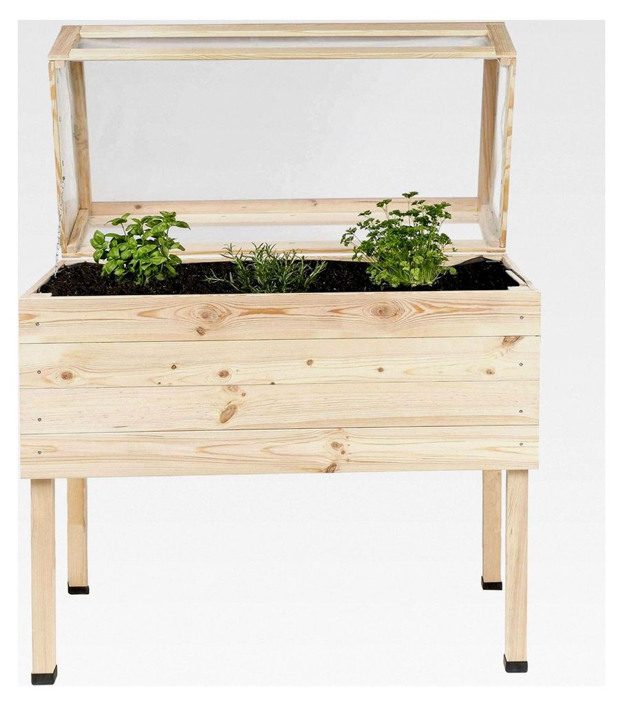 Hochbeet aus Holz mit Deckel und Folie 105x50x100cm
