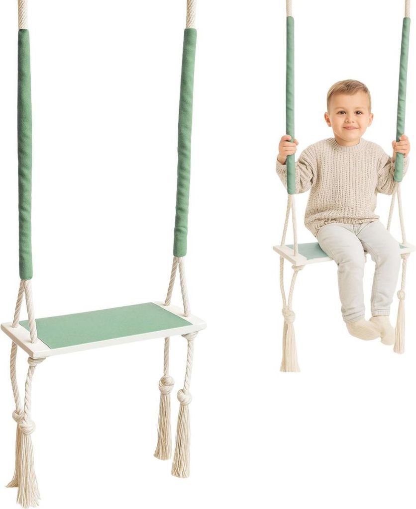 Hängeseil | Kinderschaukel | Holzschaukel | Babyschaukel | Schaukelstuhl mit Schwammkissen