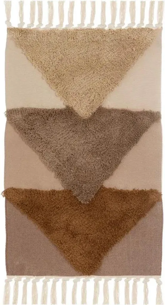 HowHomely | Tappeto - Tappeto da bagno - 50 x 80 cm - beige marrone - con frange