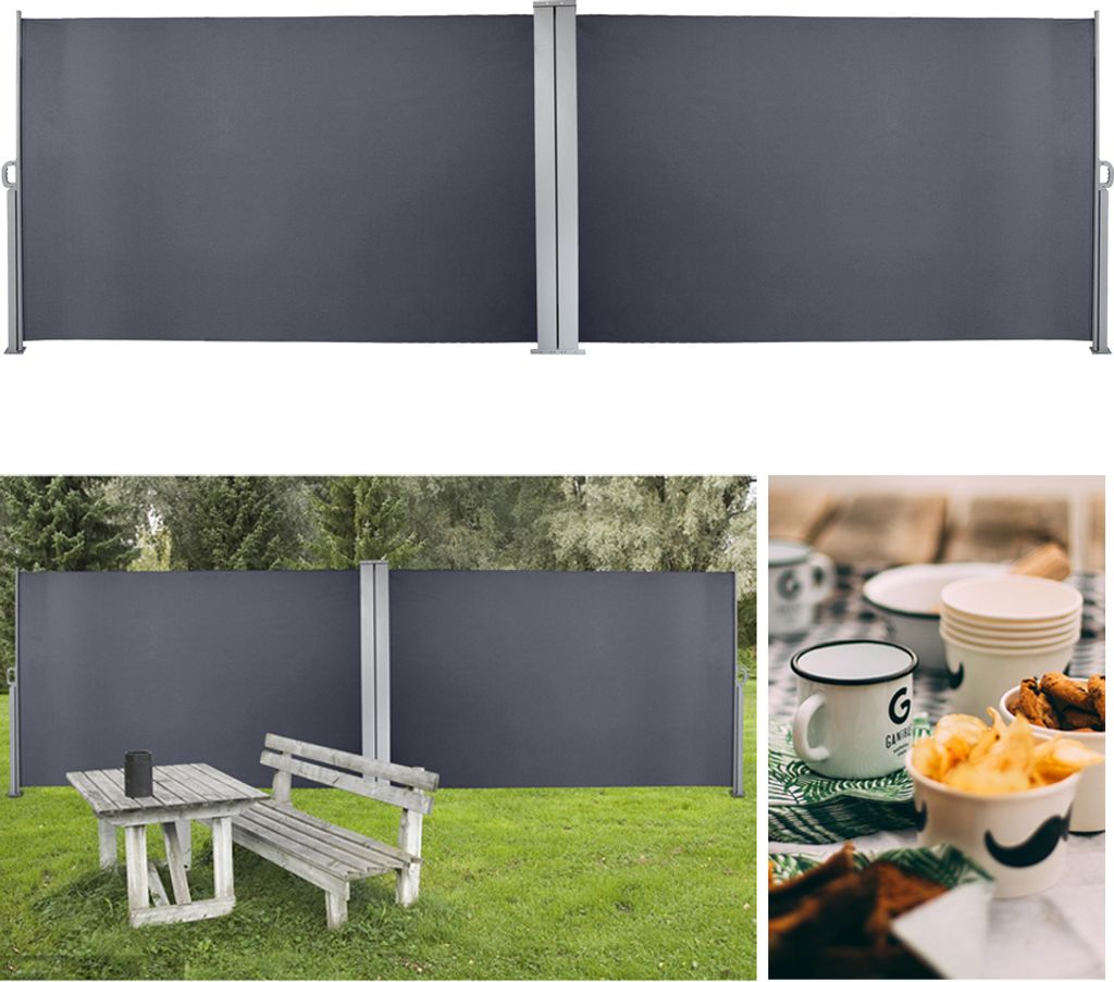 Wolketon Doppelseitenmarkise ausziehbar -160 x 600 cm Produktbild 