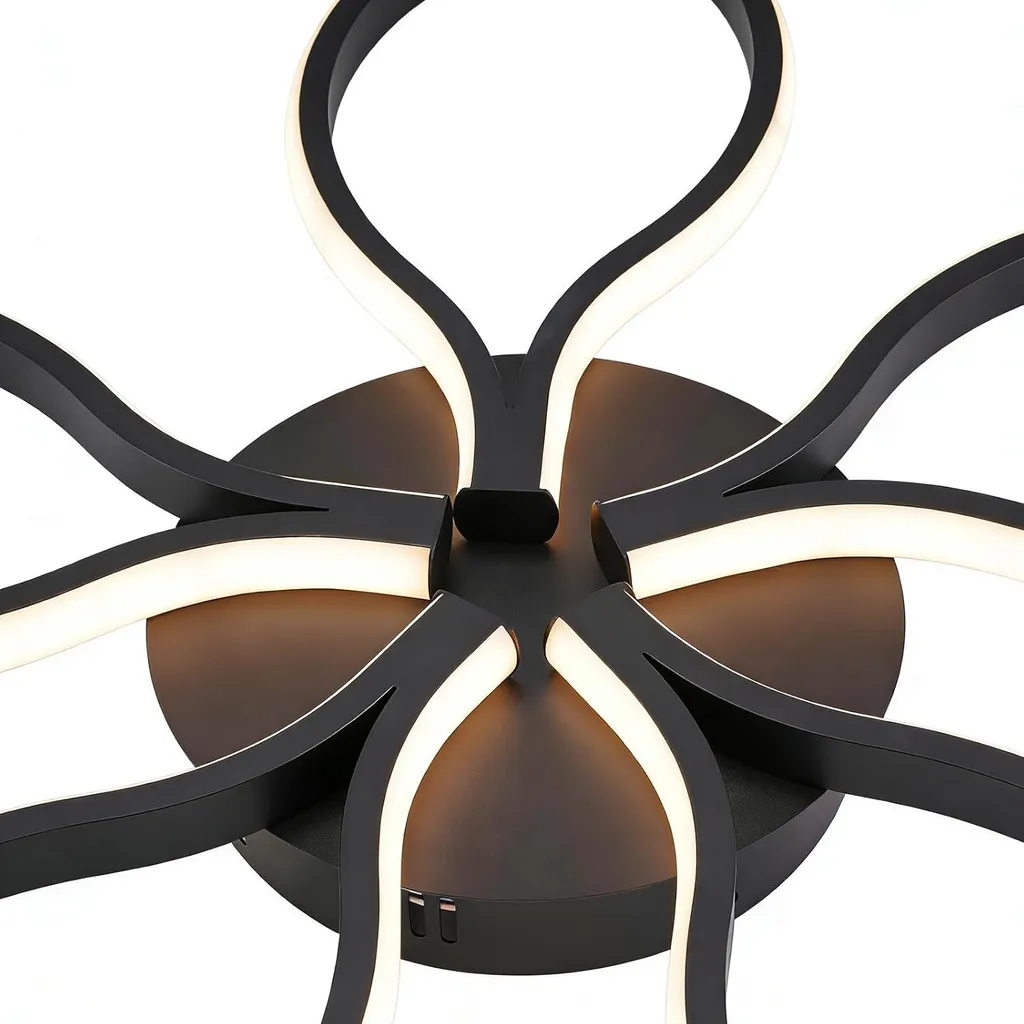 Plafonnier LED 80 cm Noir Variable 3000-6500K avec Télécommande 75W
