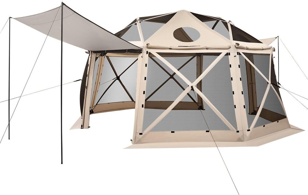 Pop-up-Gazebo-Screen-Zelt, 4,57 x 4,57 m, 13-seitiges kugelförmiges Camping-Überdachungszelt mit abnehmbarem Dach und Tragetasche, schnell aufzub...