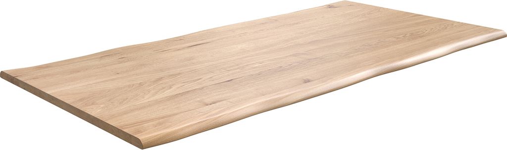 DELIFE Esstischplatte Edge 200x100x2,5-3 Eiche Natur Live-Edge