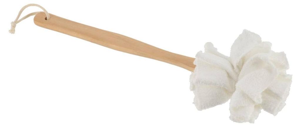 Bürste holzstiel duschblume bambusfaser polyester - weiss - Tendance