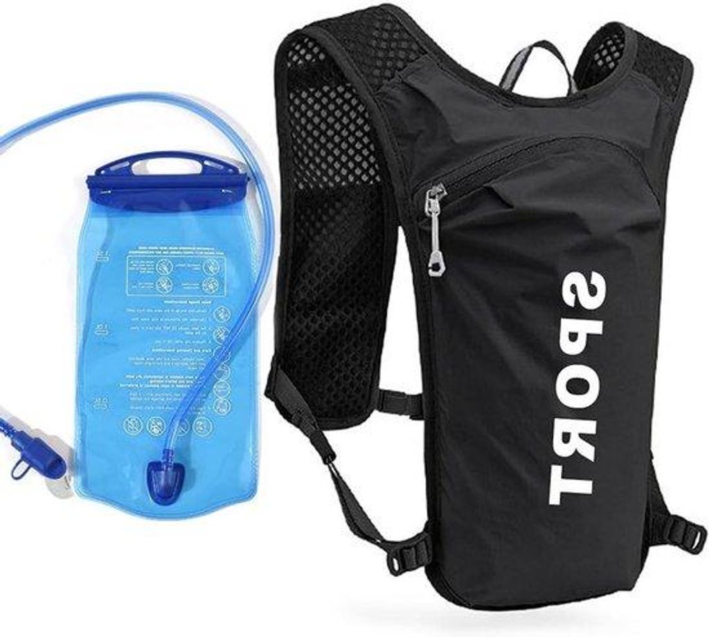 Leichtgewichts-Trail-Rucksack Trinkweste atmungsaktives Hydrationspaket Fahrradrucksack mit 1,5-Liter Wasserflasche für Wanderung Joggen Fahrradfa...