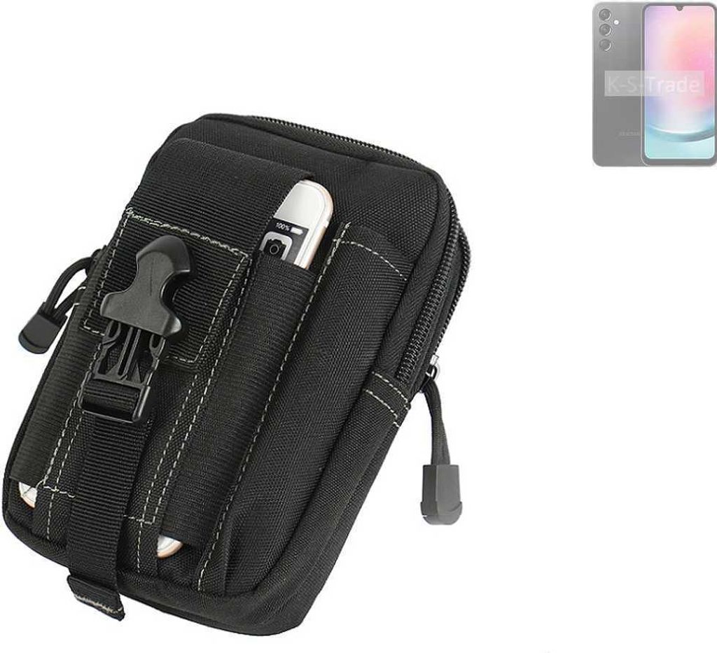 K-S-Trade Gürtel Tasche kompatibel mit Samsung Galaxy A24 5G Gürteltasche Holster Schutz Hülle Handy Hülle Smartphone outdoor Handy-Hülle schwarz