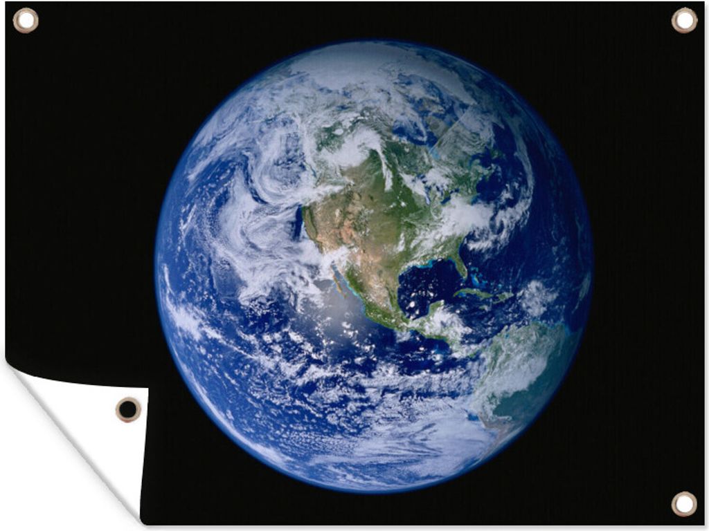 MuchoWow 80x60 cm Outdoor-Poster Gartendeko Sichtschutz Garten Poster für den Garten Satellitenbild der Erde mit Wolken