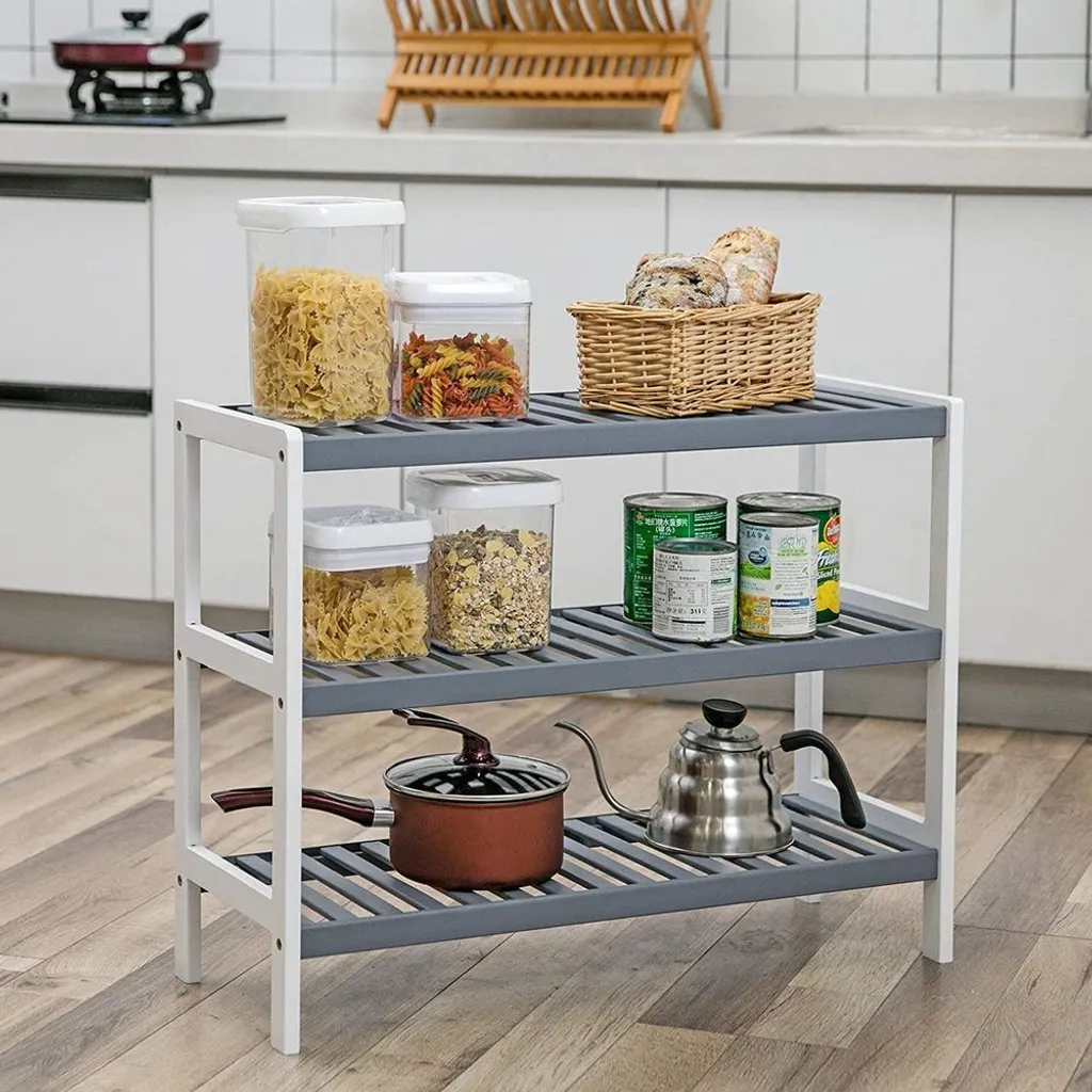 Petit meuble de rangement pour chaussures en bambou 3 tablettes Rootz - 6