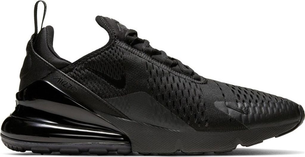 A black Nike sneaker shown from the side.