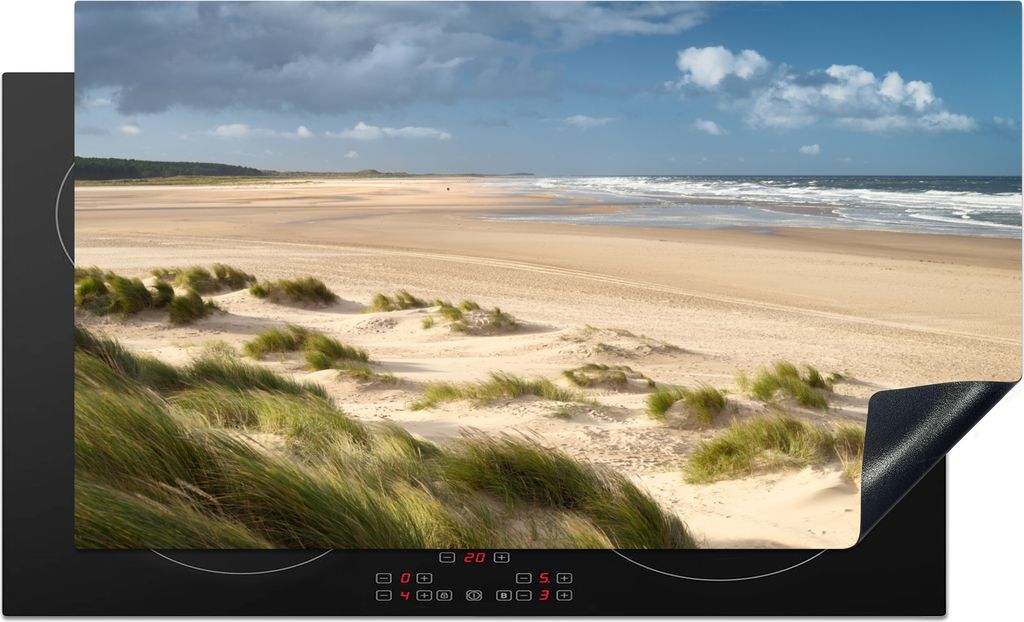 KitchenYeah Herdabdeckplatte Sand - Düne - Meer , 91x52cm, Küche Deko, Ceranfeld Herdabdeckung, Abdeckplatte fùr Kochfeld