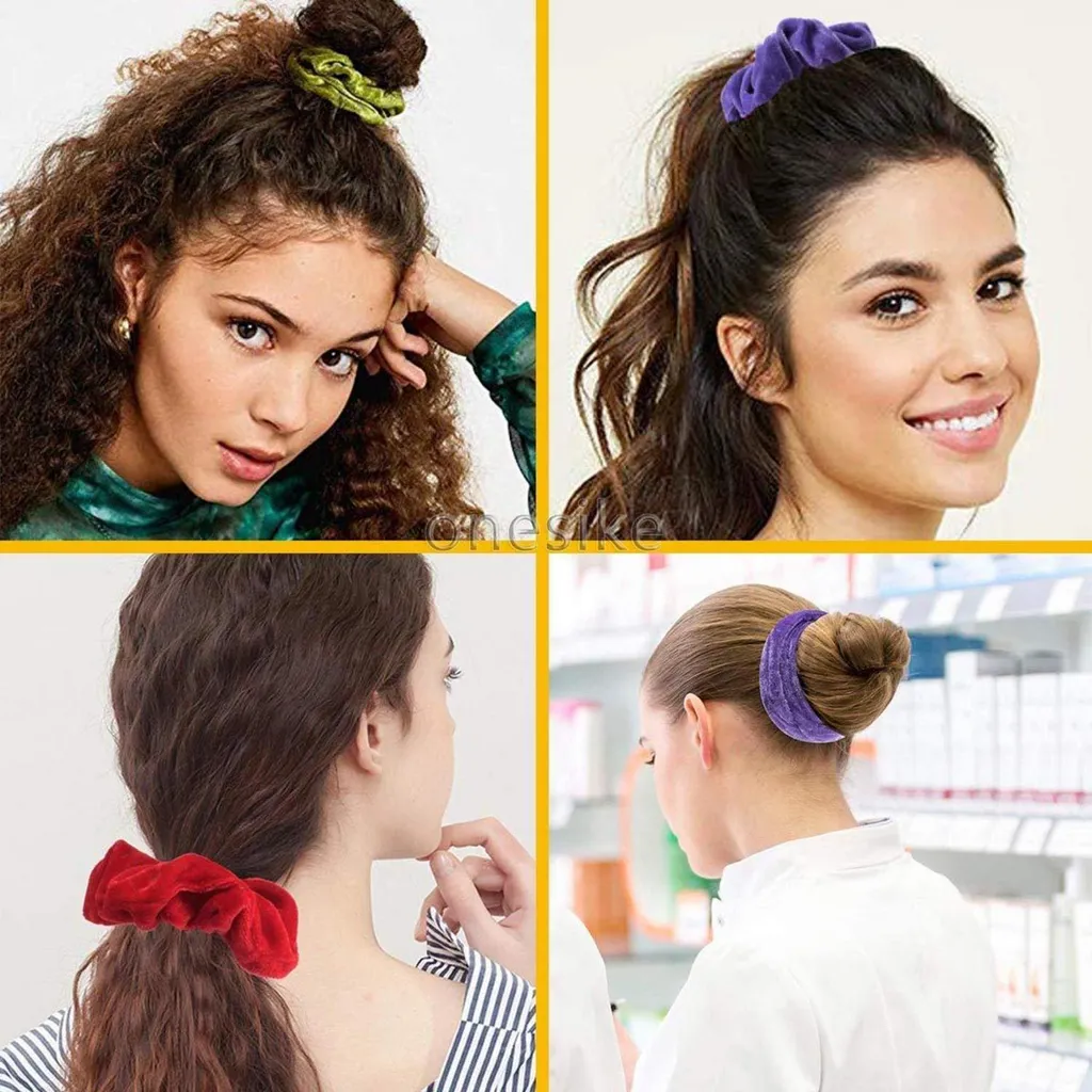 Accessoires Cheveux Velours 45 Couleurs pour Queue de Cheval et Chignon - 5