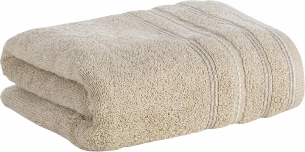 EUROFIRANY | Telo sauna - Telo doccia - Spugna - in cotone - 70x140 cm - beige - Telo da bagno - a righe e morbido