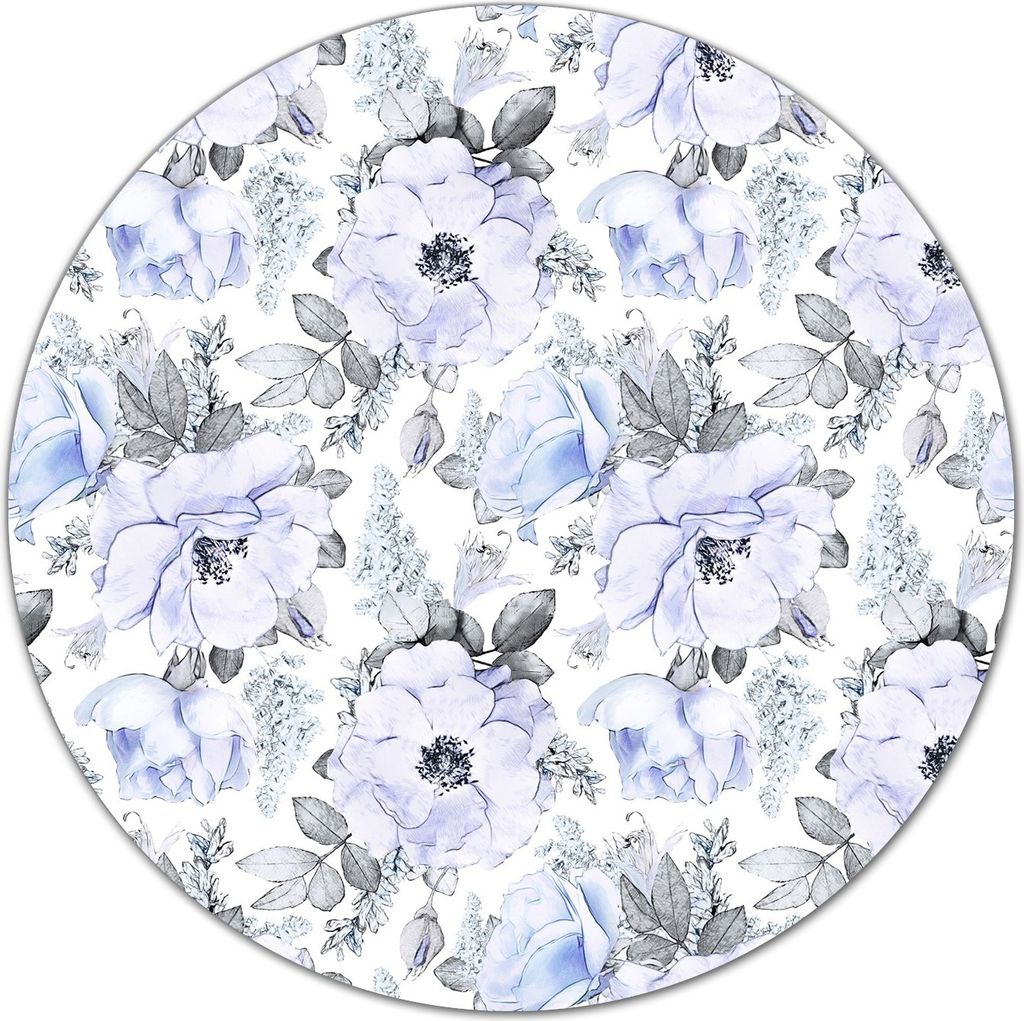 Glas-Herdabdeckplatte Glaskeramikkochfeld-Abdeckung Schneideplatten - 40 cm - Blaue Rosen Aquarell