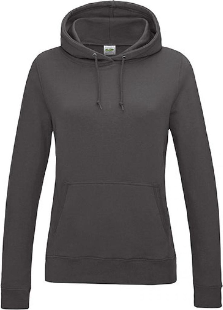 Just Hoods JH001F | Girlie College Hoodie / Kapuzenpullover / WRAP - Farbe: Charcoal (Heather) - Größe: L