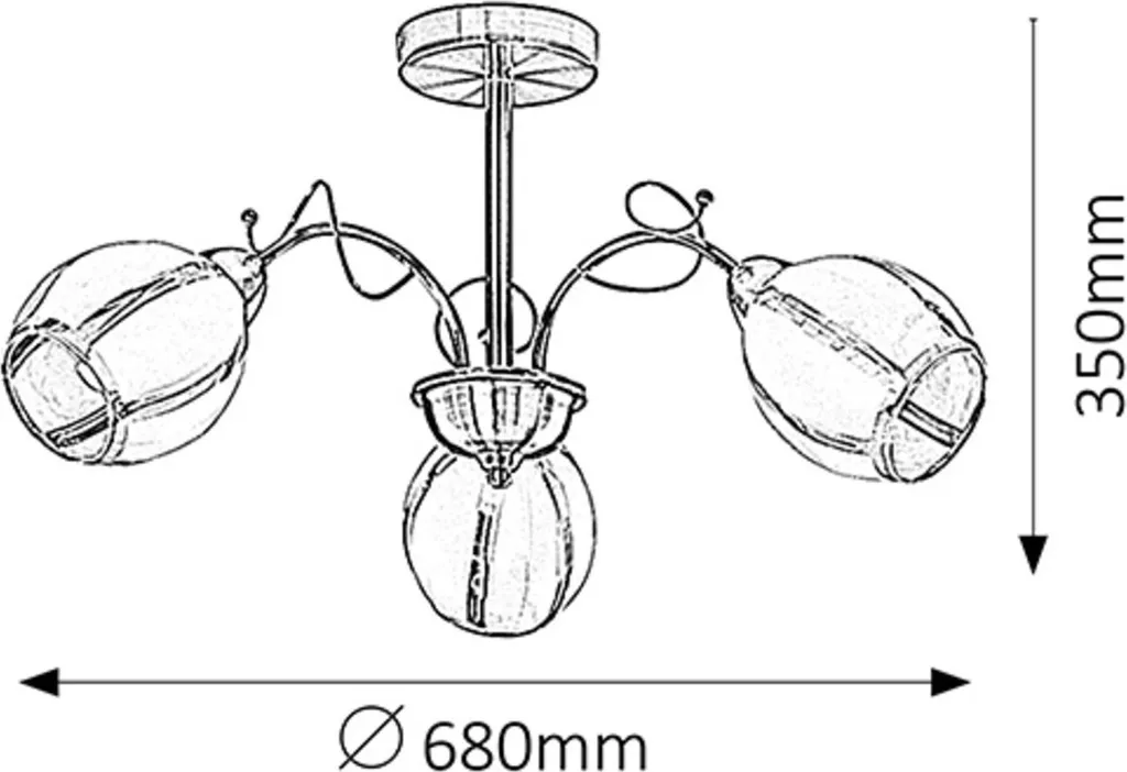 Plafonnier Joel Bronze 3x E27 - Solution Éclairage Puissant et Décoratif - 2