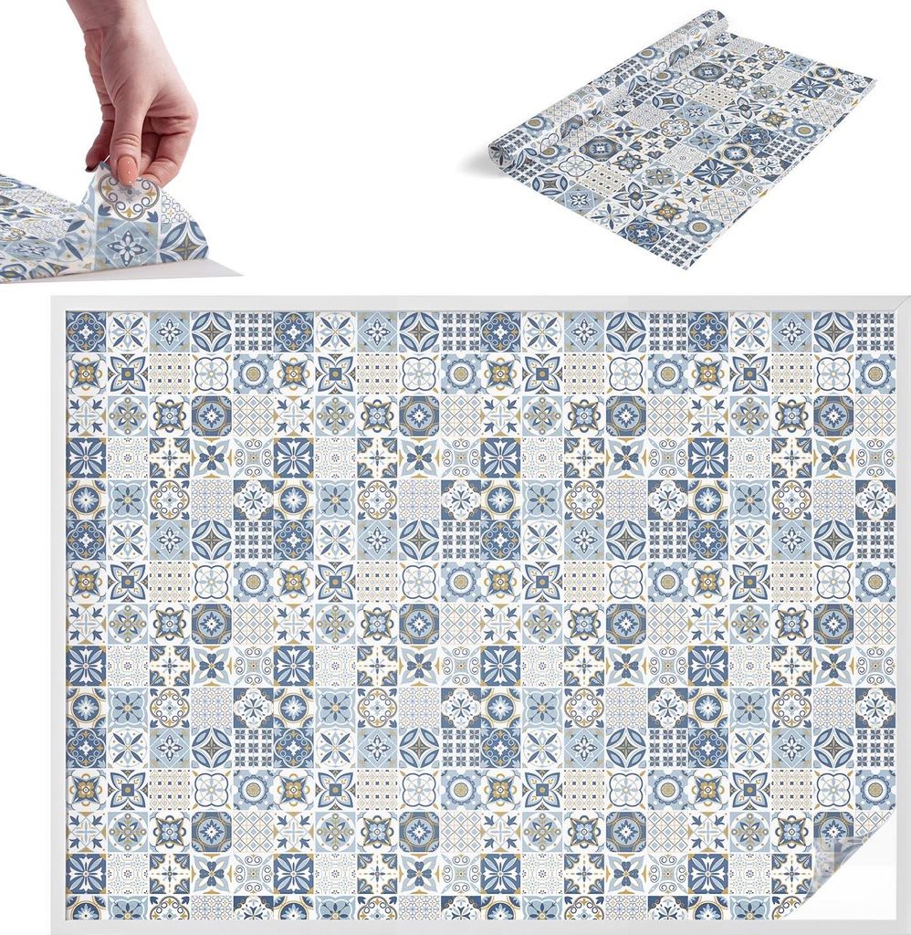 Buntglasfolie für Fenster – 146x200 cm – Stained-Glass-Fensterfolie, dekorativ & blickdicht – Selbstklebende Glasdekorfolie im Buntglas-Desi...