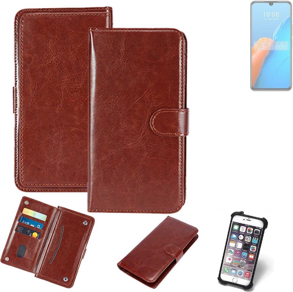 K-S-Trade 360° Hülle kompatibel mit Infinix Note 12 Pro 4G braun Kunstleder Case BookCase WalletCase Kunstlederederhülle Handyhülle, Rundumschutz