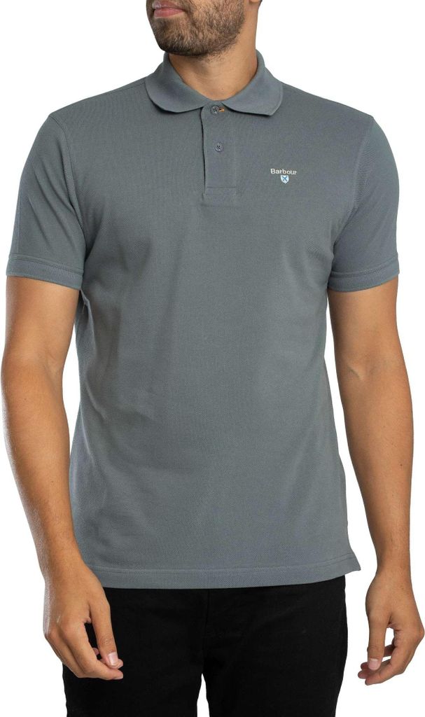 Barbour Tartan Pique Poloshirt, Blau XXL