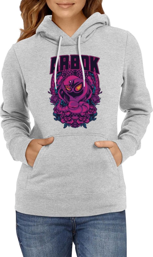 Damen Kapuzenpullover Japan Anime Manga Pokemon Arbok, Lady L / Grau