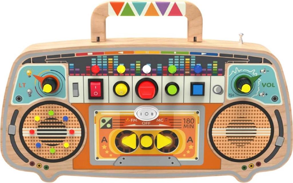 Tableau d'activités Montessori Radio FM en bois Image du produit 