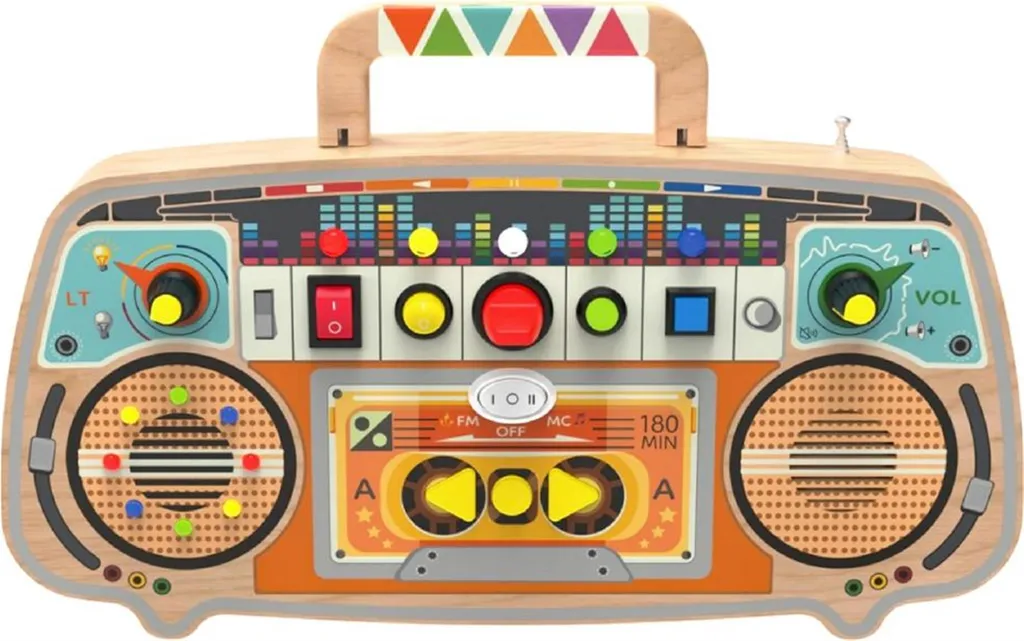 Tableau d'activités Radio FM bois : Fini les écrans pour vos enfants