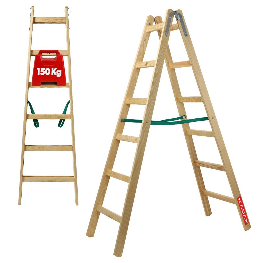 KADAX Leiter "Salo", Holzleiter, Bockleiter bis 150 kg, 181 Produktbild 