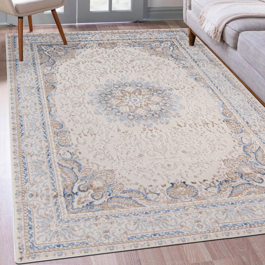 Mazovia Teppich Beige Orientalisch Vintage - Wohnzimmer, Schlafzimmer, Esszimmer, Büro, Kurzflor Rechteckig - - 120 x 170 cm