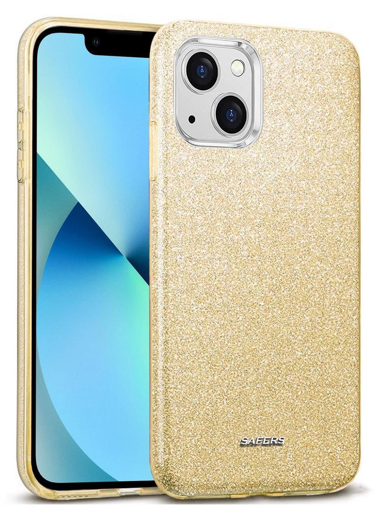 Handy Case für iPhone 13 Mini Hülle Glitzer Cover TPU Schutzhülle, Gold