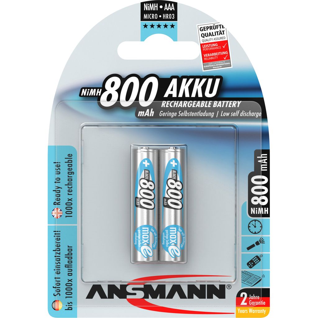 Ansmann 800 mAh - Micro / AAA / HR03, AAA, Nikel-Metal Obrázok produktu 