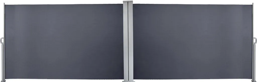 Jopassy Tenda da sole doppia laterale Tende da sole Estensibile 160x600cm Alluminio Protezione dalla vista Protezione dal vento Protezione dal sole Tenda laterale Grigio