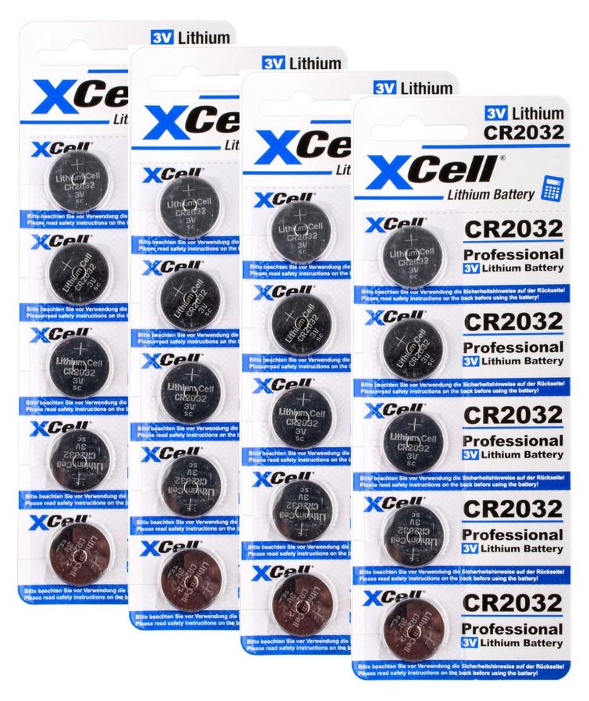 20er Spar-Set XCell CR2032 Lithium-Knopfzelle 3V / 220mAh Produktbild 