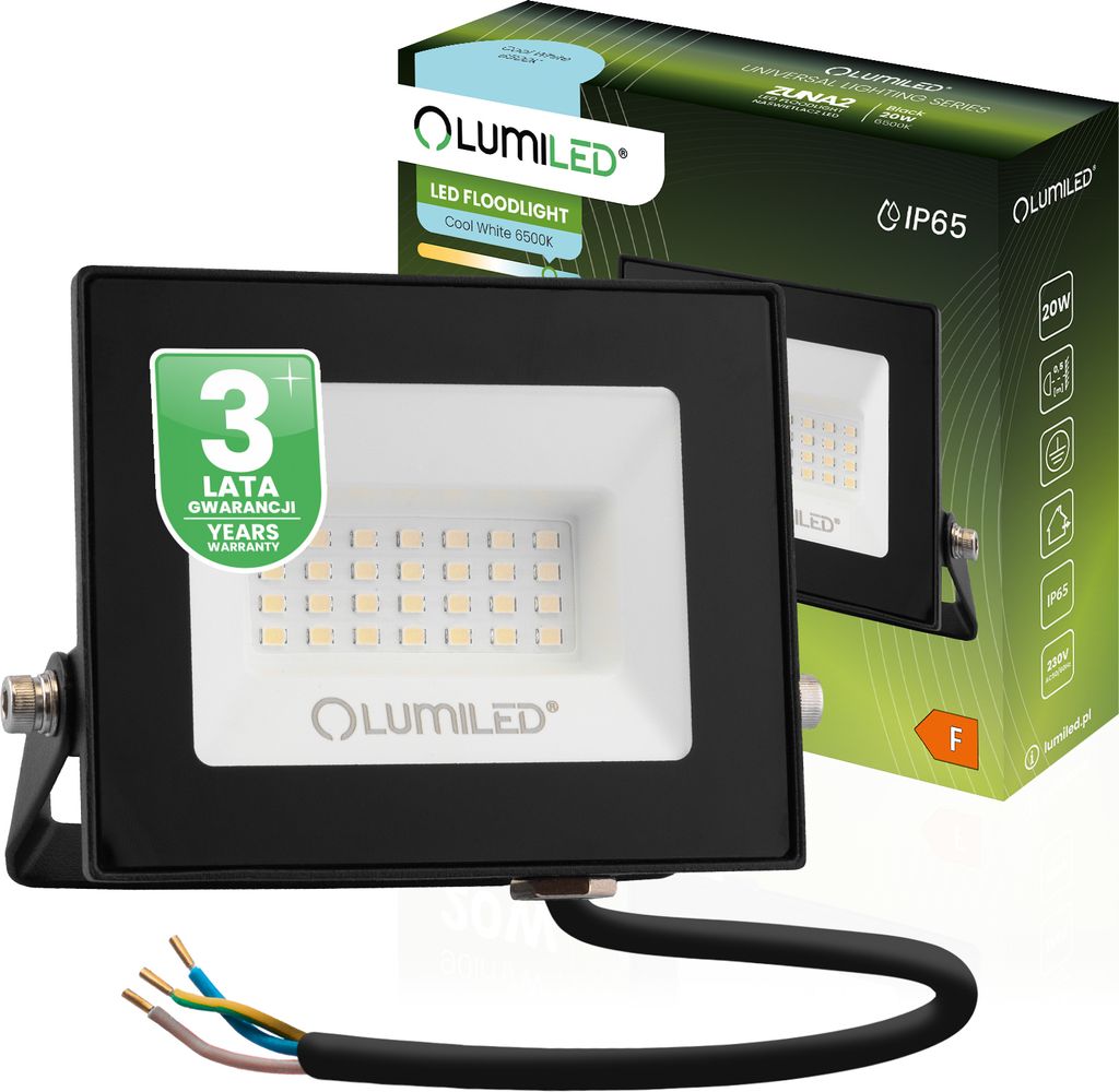 LUMILED Projecteur à LED 20W super lumineux Projecteur Image du produit 