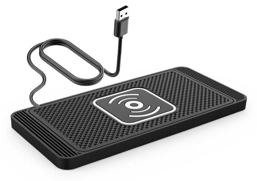 Qi Auto Ladegerät 15W Schnellladung, Wireless Charger Anti-Rutsch, Dual Coil, Überhitzungsschutz, für iPhone & Samsung, 1m Kabel