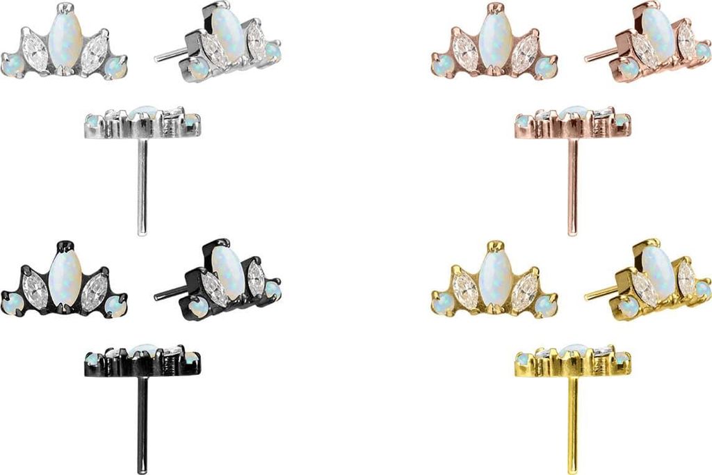 Piercing-Zubehör Titan Aufsatz mit Push Pin LOTUSBLÜTE