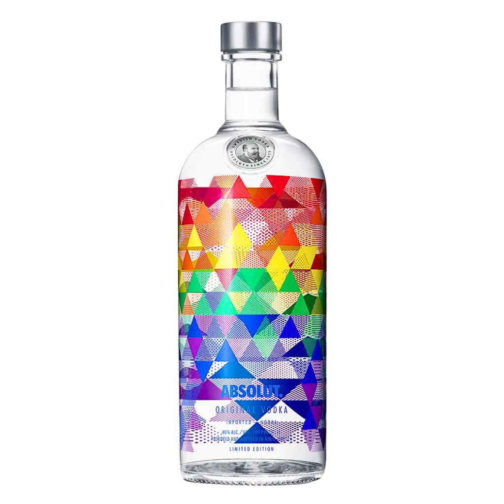 Absolut Vodka Mix Pride 1L - Limited Edition 2016 - Künstlerflasche inspiriert von LGBTQ Pride Farben Wodka Flasche Design - Sammleredition