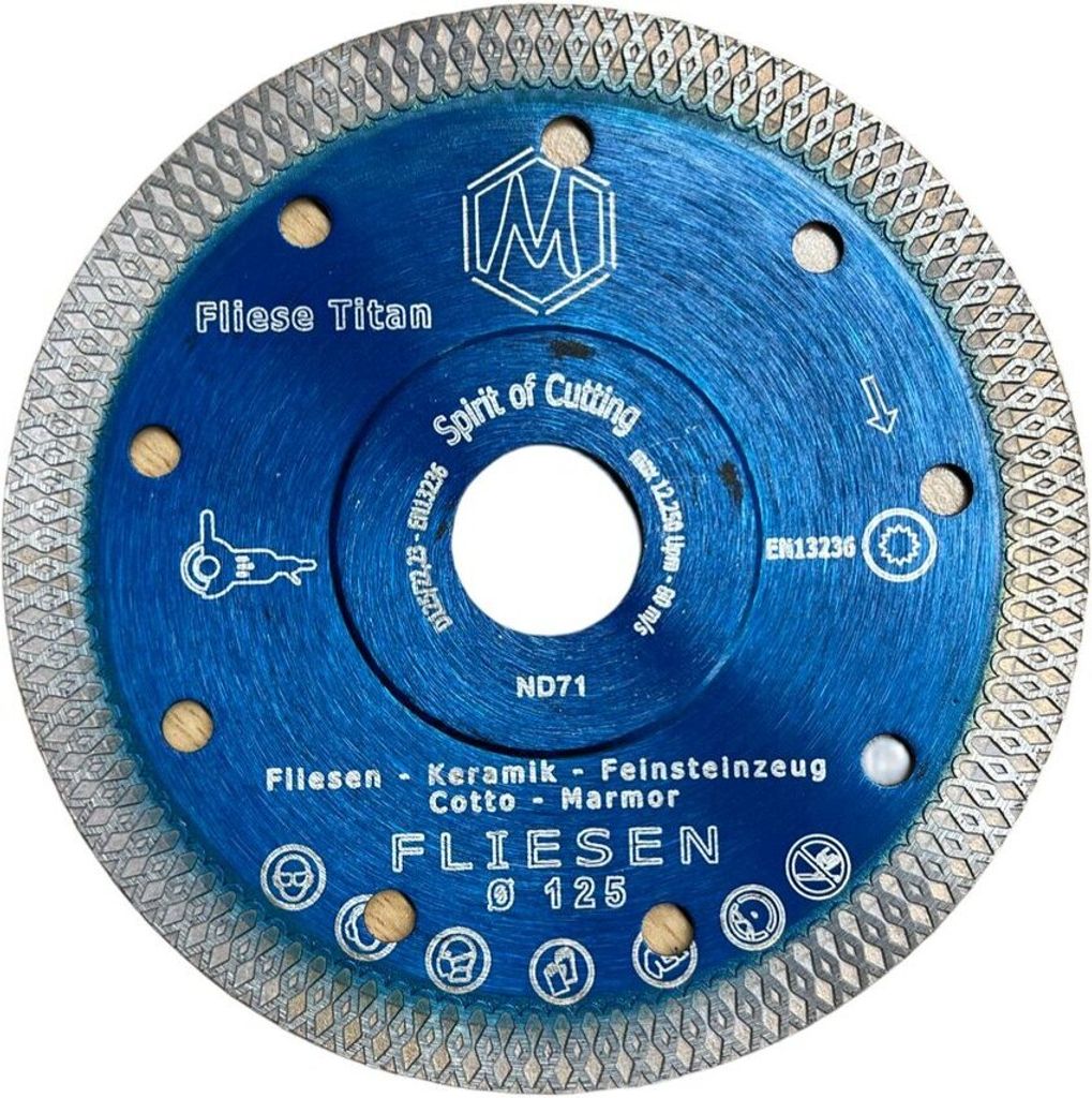 5x High Perfomance Premium Diamant-Trennscheibe 125mmx22,23mm für harte Fliesen Granit extra dünn Feinsteinzeug