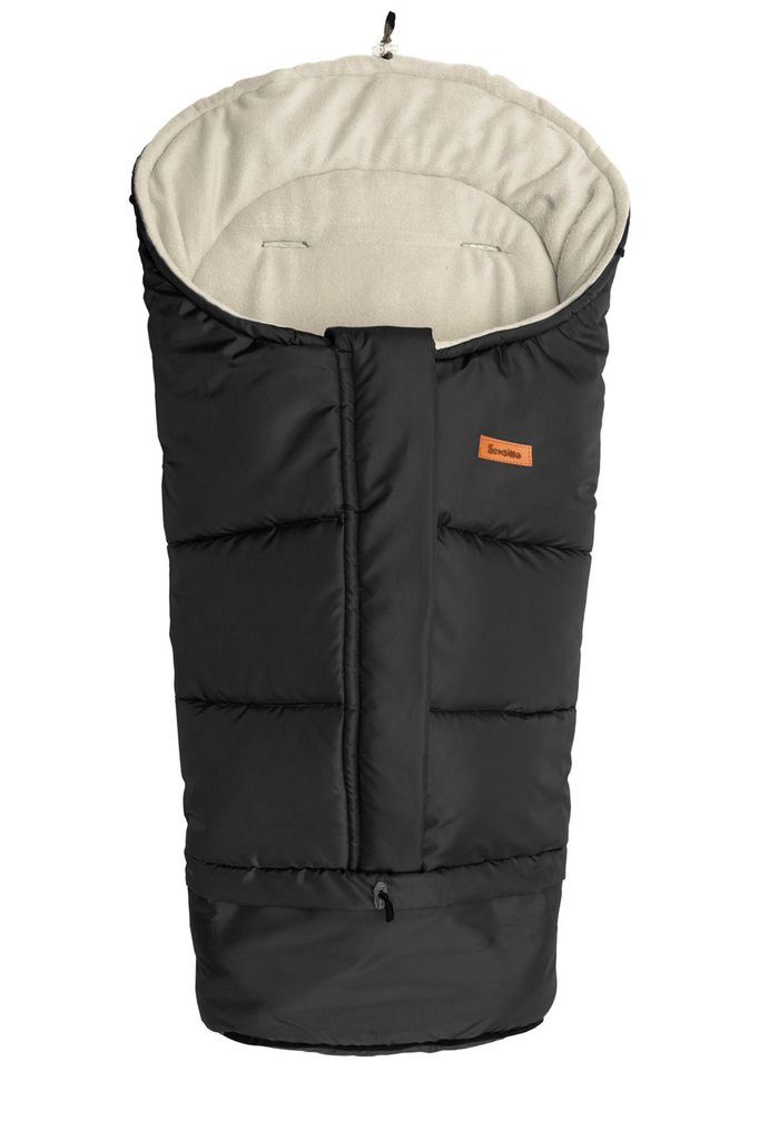 SENSILLO - Fußsack Kinderwagen Winter - Länge Anpassbar 100 - 80cm - Schwarz / Beige