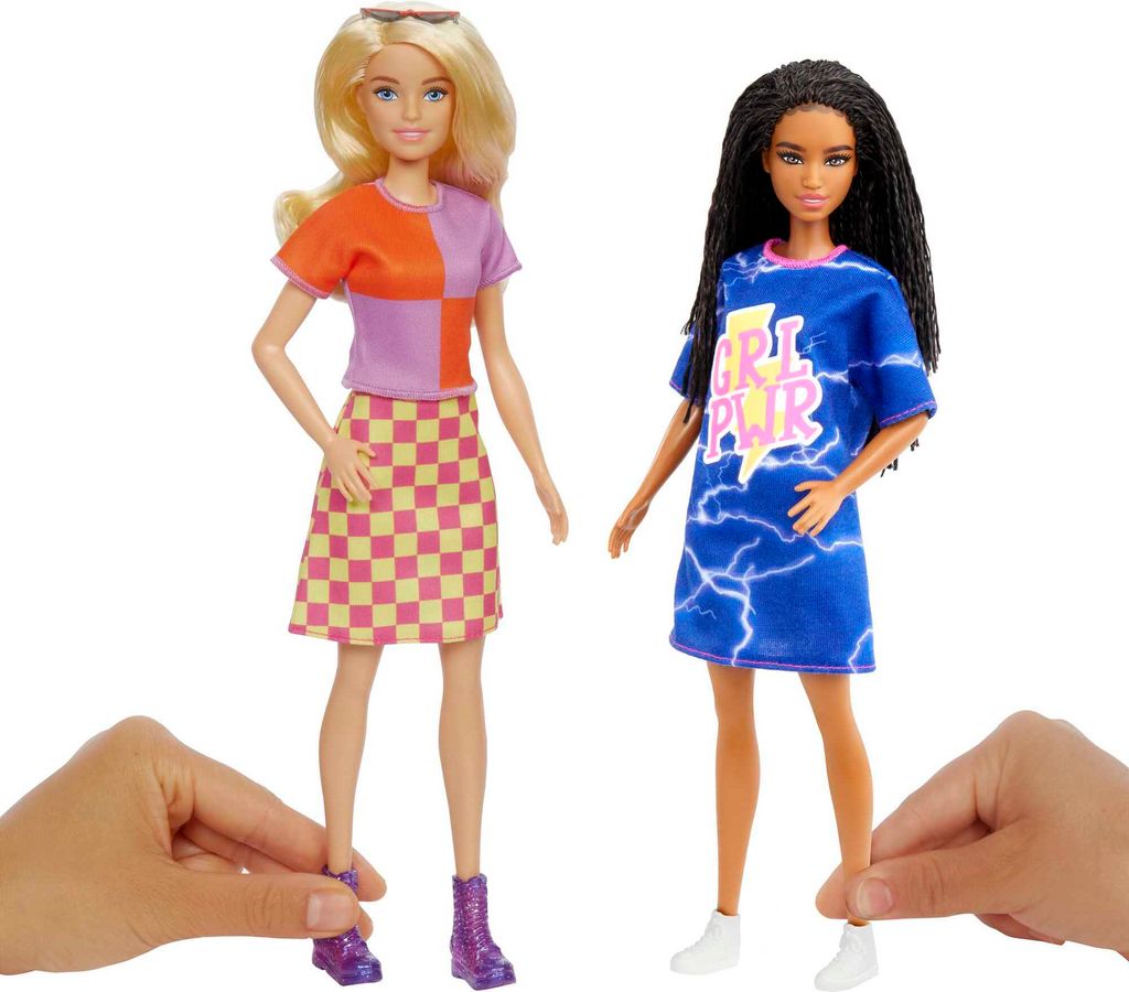 Barbie Vestiti E Accessori Moda – 2 Look Completi Per Bambole: Top Leopardato E Gonna Zebrata