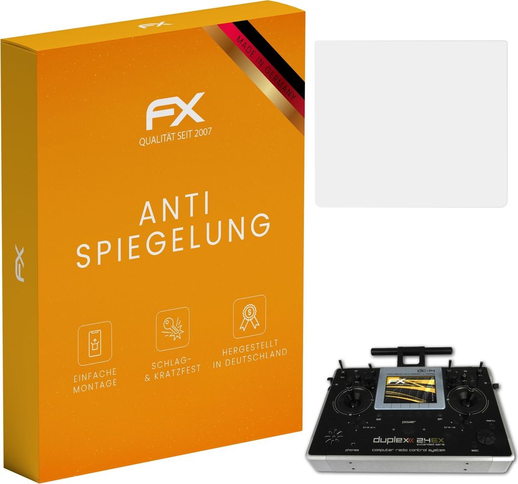 atFoliX FX-Antireflex 3x Schutzfolie kompatibel mit Jeti Transmitter Duplex DC-14 EX MM Displayfolie