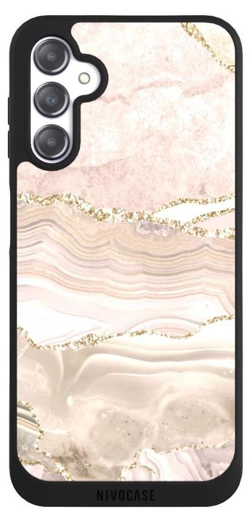 NIVOCASE Handyhülle für Samsung Galaxy A14 5G Hülle NIVOpure Case Schwarz Glitzer Look Marmor Utart